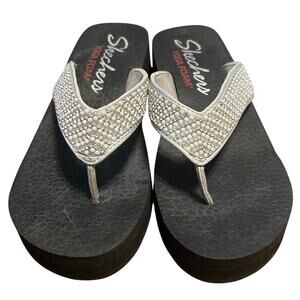 Skechers women’s platform sandals platform bedazzled size 7